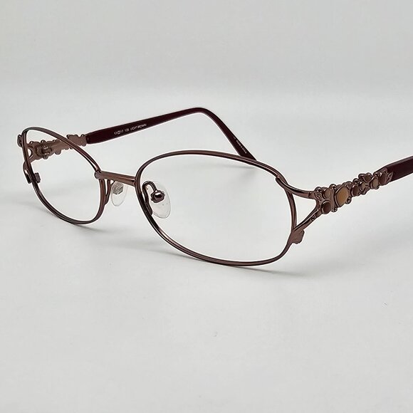 Bulova Manila Light Brown Maroon Eyeglasses Frame w/ Case 53-17-135 main image 15
